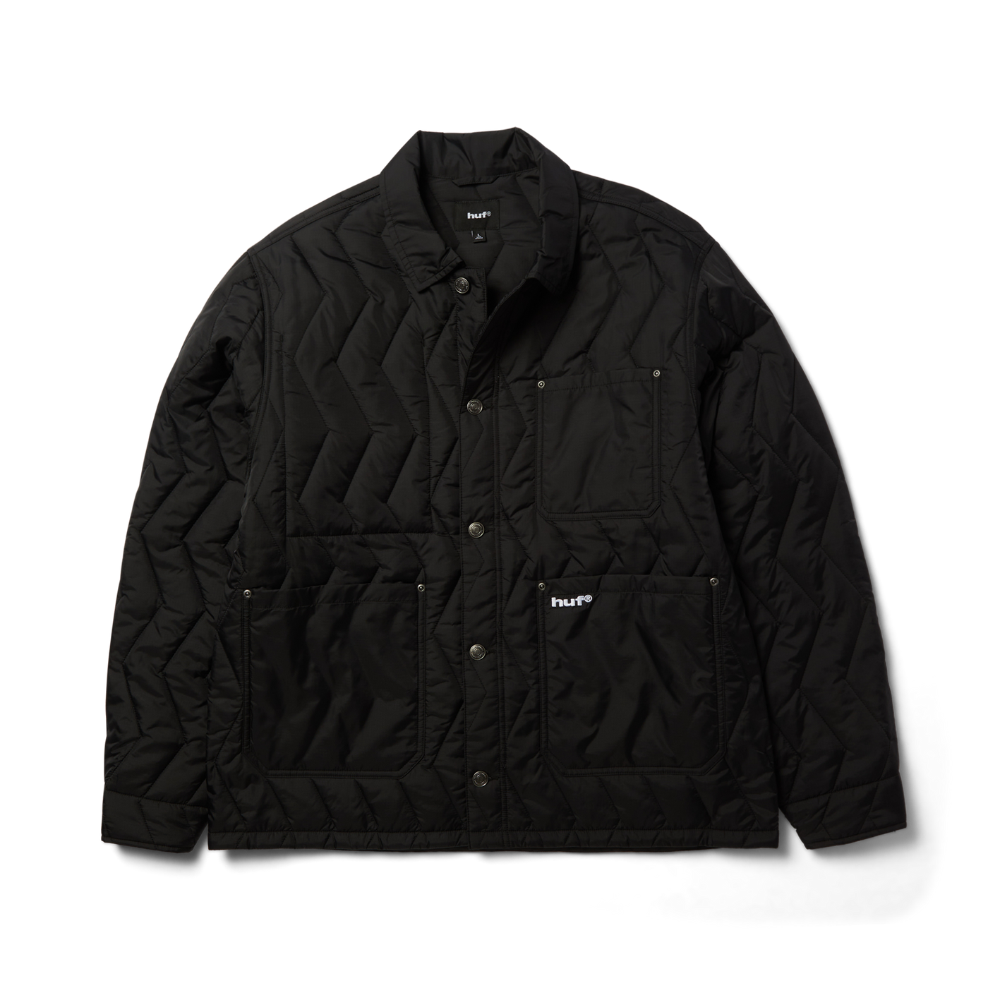 Zig Zag Quilted Chore Jacket — Black