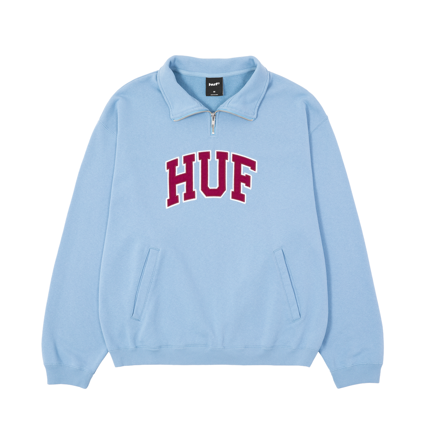 Classic Arch Half-Zip Top — Light Blue