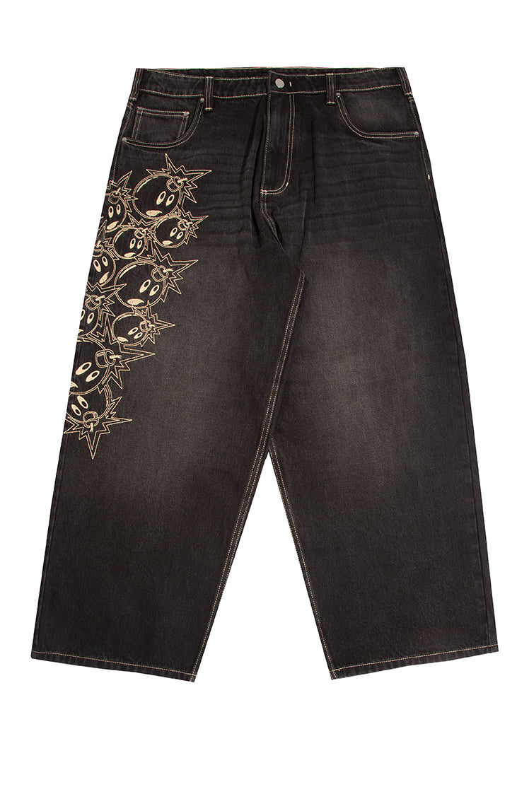 Adam Bomb Pockets Full Baggy Denim — Black
