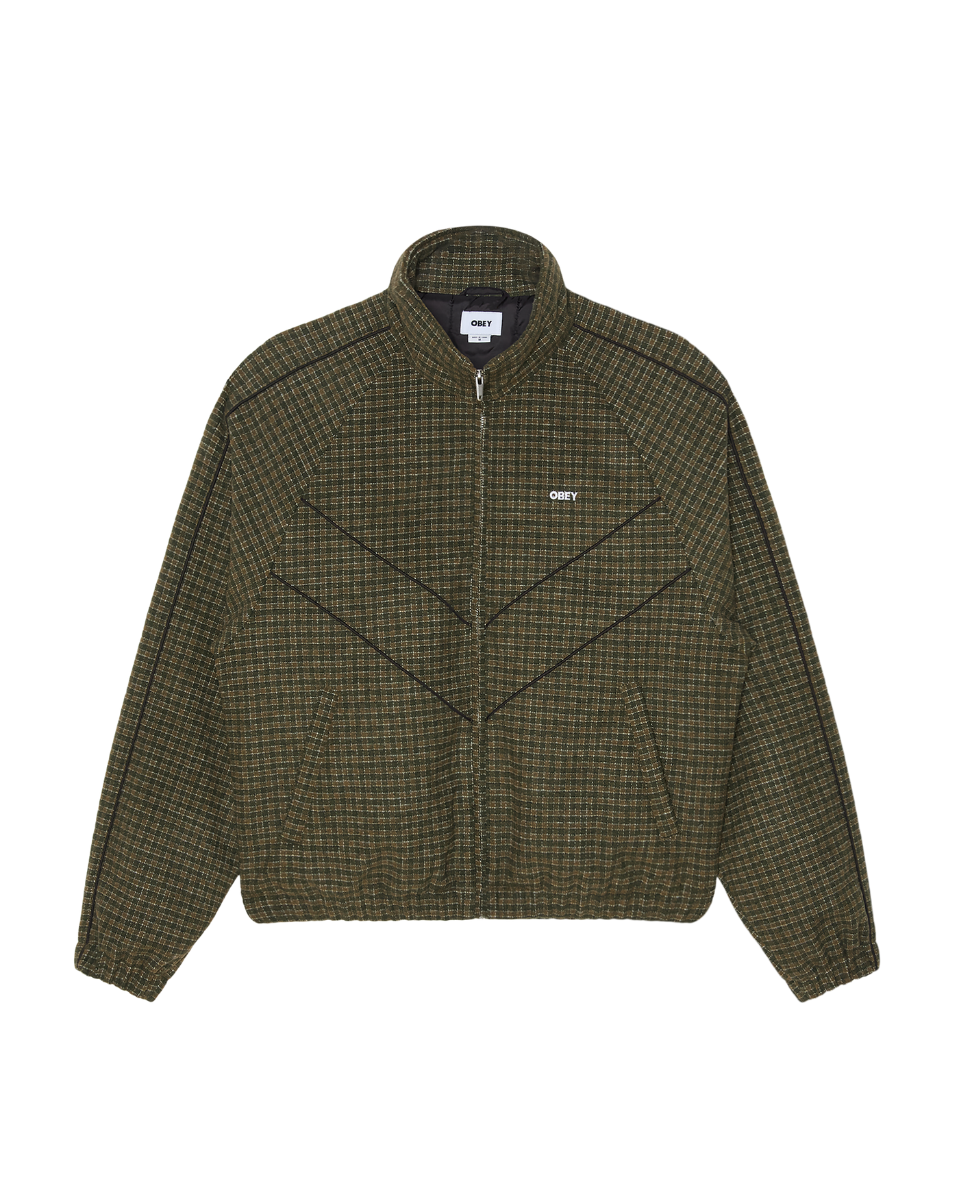 Leisure Training Jacket — Dark Olive Plaid