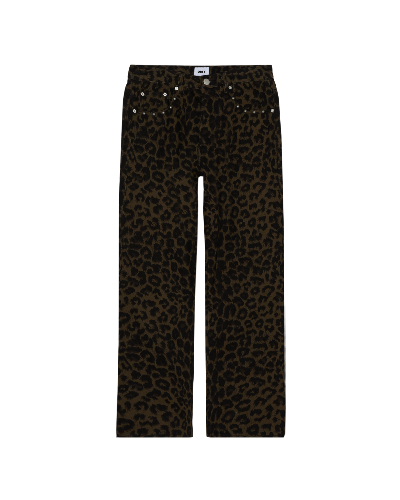 Studded Boxcar Straight Leg Dm — Dark Leopard