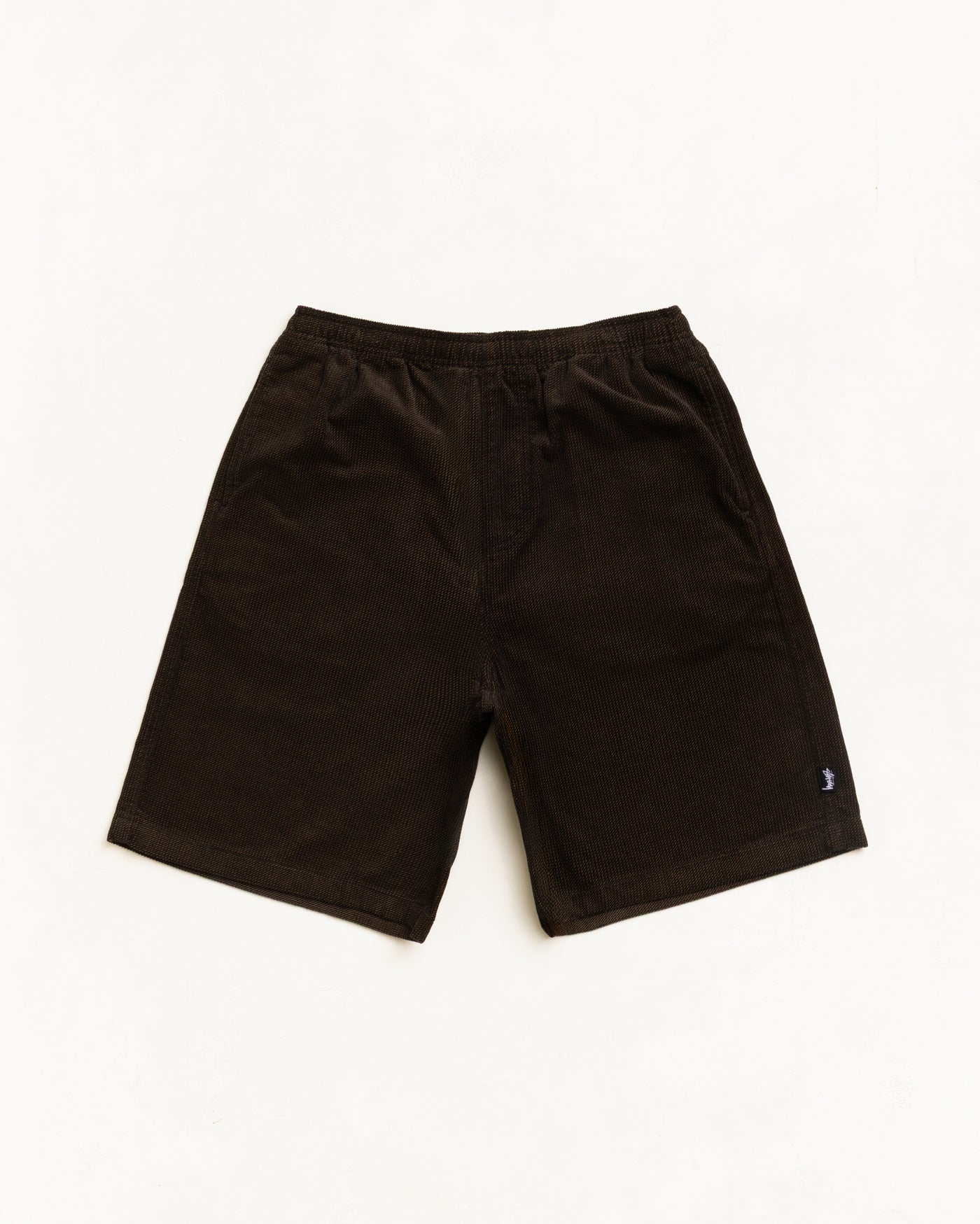 Baggy Twill Cord Beach Short — Black