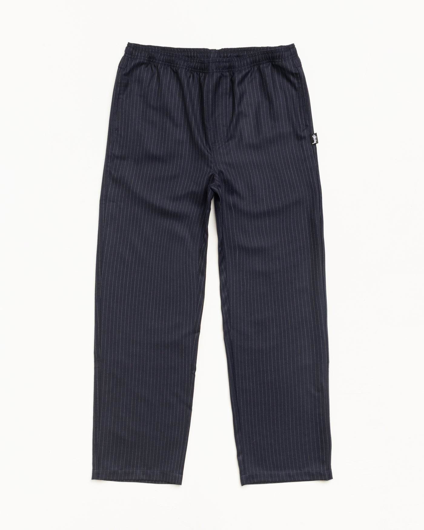Striped Wool Beach Pant — Navy Pinstripe
